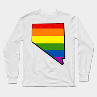 Rainbow Nevada Outline Long Sleeve T-Shirt